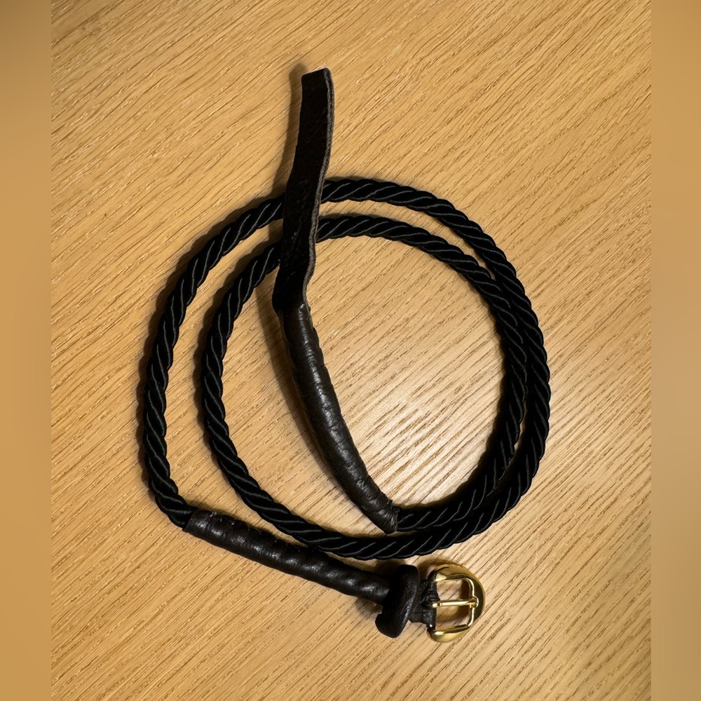 Genuine Leather Satin Twist Gold Belt